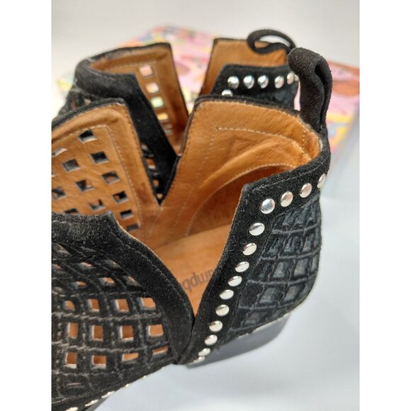 Jeffrey Campbell Womens Black Suede Cutout Western Ankle Boots Size 7M - Picture 9 of 12